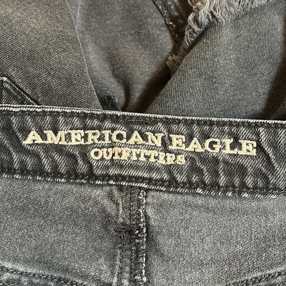 AMERICAN Eagle Outfitters Black Frayed Hem Mini Jean Skirt - Picture 13 of 16